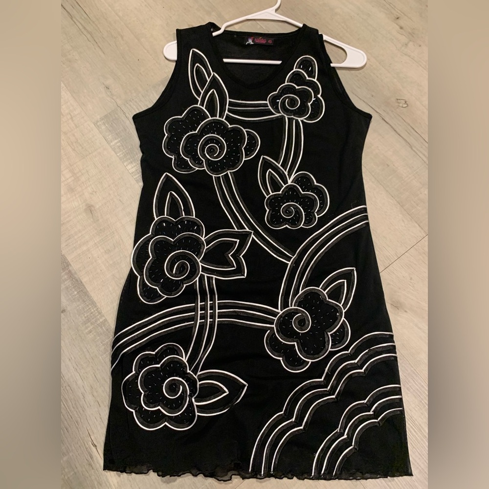 Flower Detail Stitching Dress